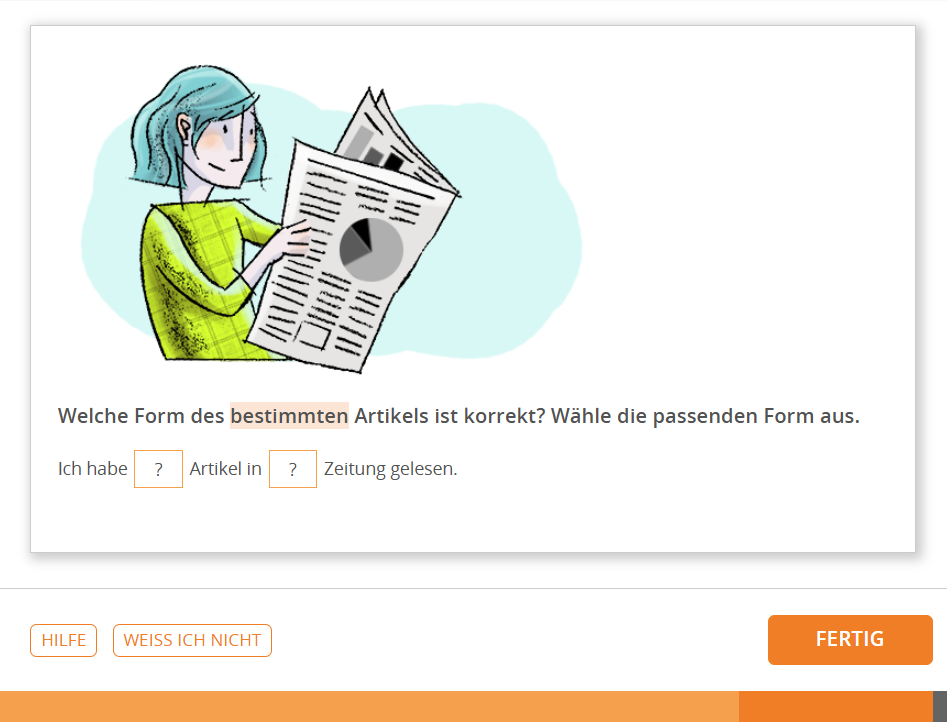 Aufgabe im DaZ-Test