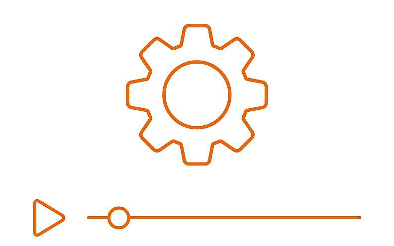 Administration – Icon Zahnrad und Video
