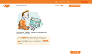 Interaktive Förderaufgabe Lückentext