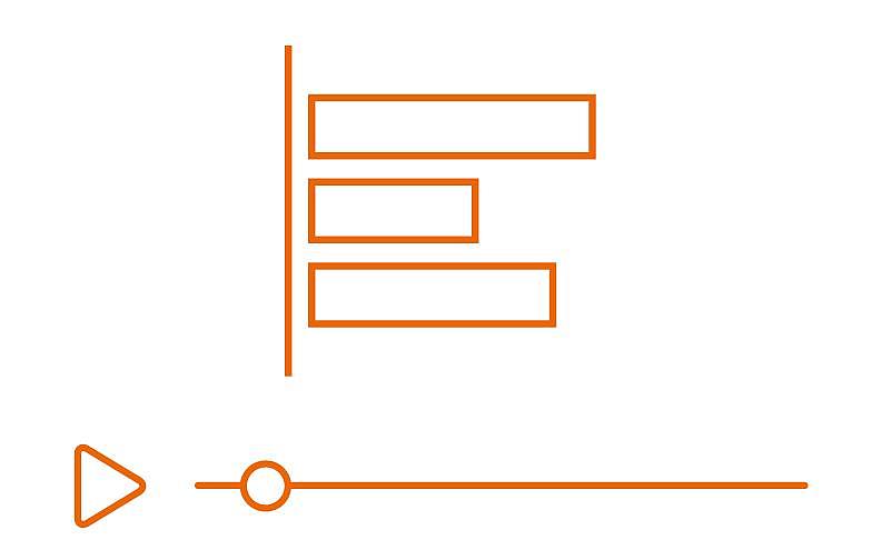 Evaluation – Icon Balkendiagramm und Video